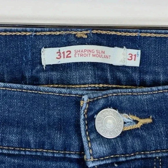 Levi's 312  Shaping Slim Dark Wash Blue Jeans - Picture 8 of 16